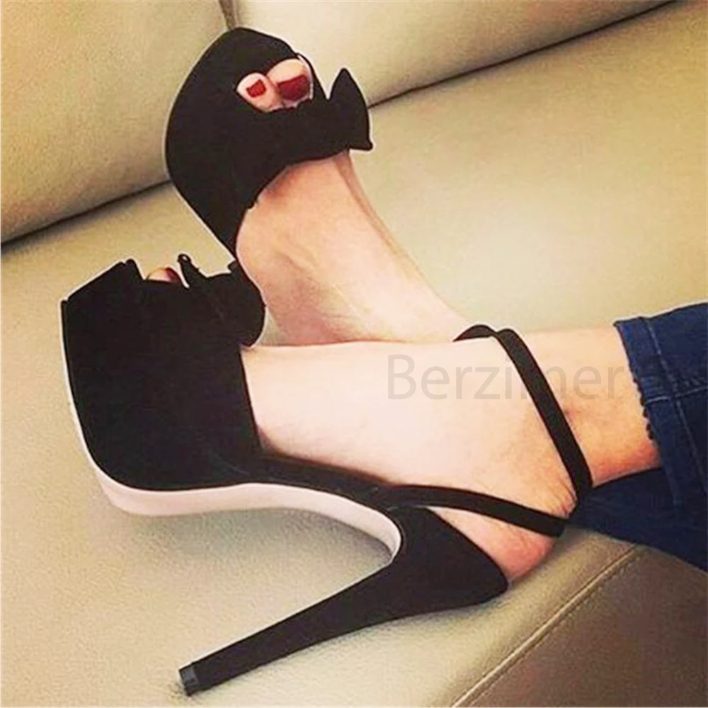 Женские туфли лодочки на высоком каблуке с открытым носком из искусственной