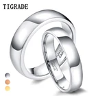 Обручальное кольцо Tigrade для мужчин и женщин, классическое обручальное кольцо из вольфрама, золотистого цвета, цвета розового золота, специальная Дата записи, имя