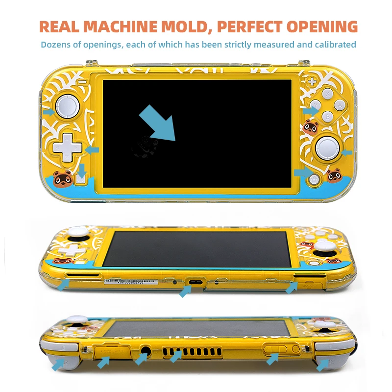 Жесткий защитный чехол DATA FROG с животными для консоли Nintendo Switch Lite прозрачный NS