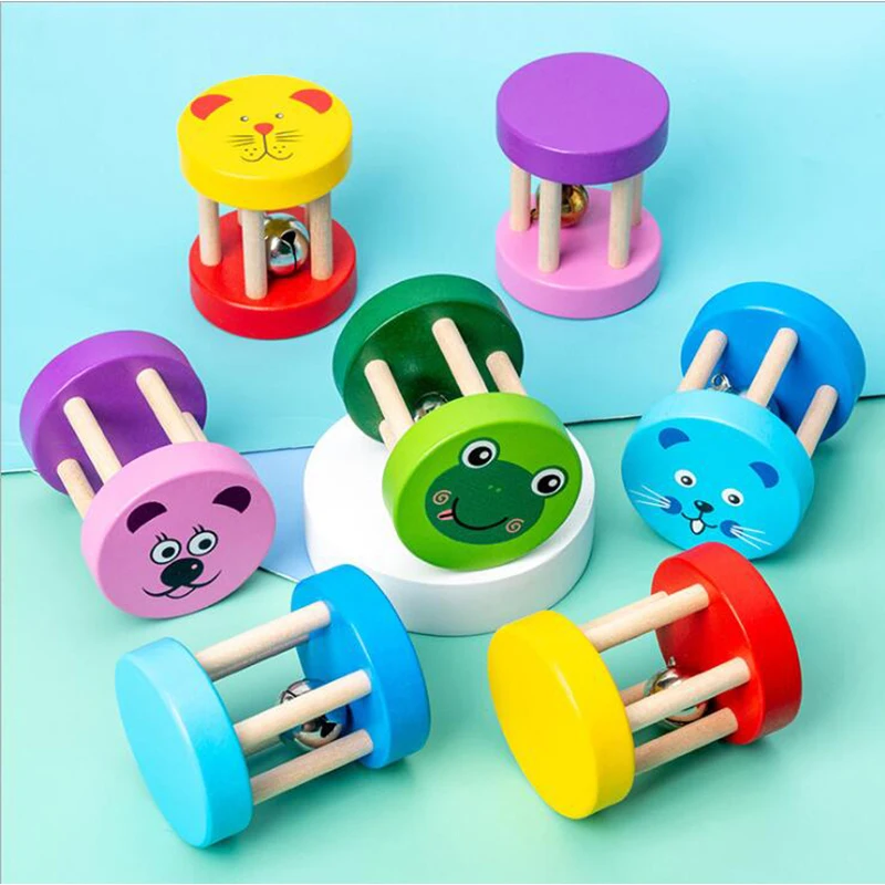 

Montessori Educational Five-post rattle Wooden Toy 3D Sensory Mathematic Jigsaw Brain Training Early Intellectual Learning Toy