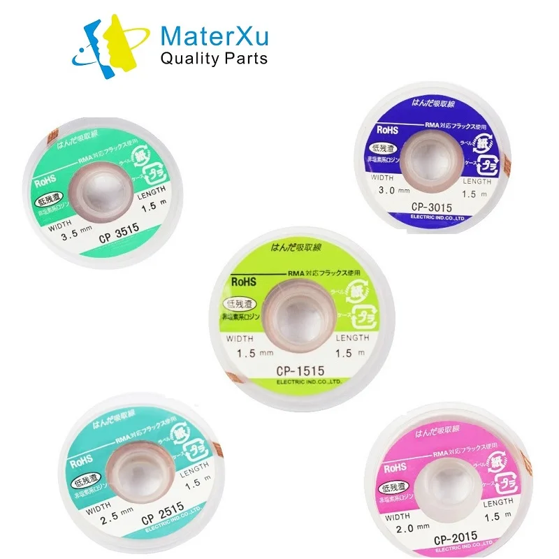 

MasterXu Original GOOT Wick Desolder Wire Special Tin Absorption Wire CP-1515 CP-2015 CP-2515 CP 3015 3515 Solder Paste Sucker L