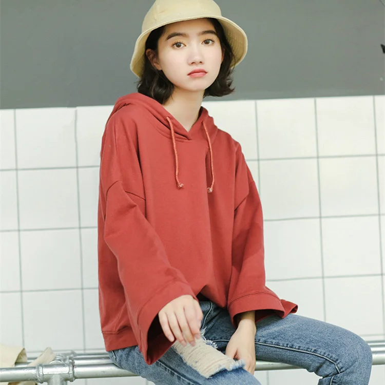 

Streetwear Oversized Hoodie Women Autumn 2020 Korean Style Casual Loose Drop Shoulder Long Sleeve Hoody Tops T463