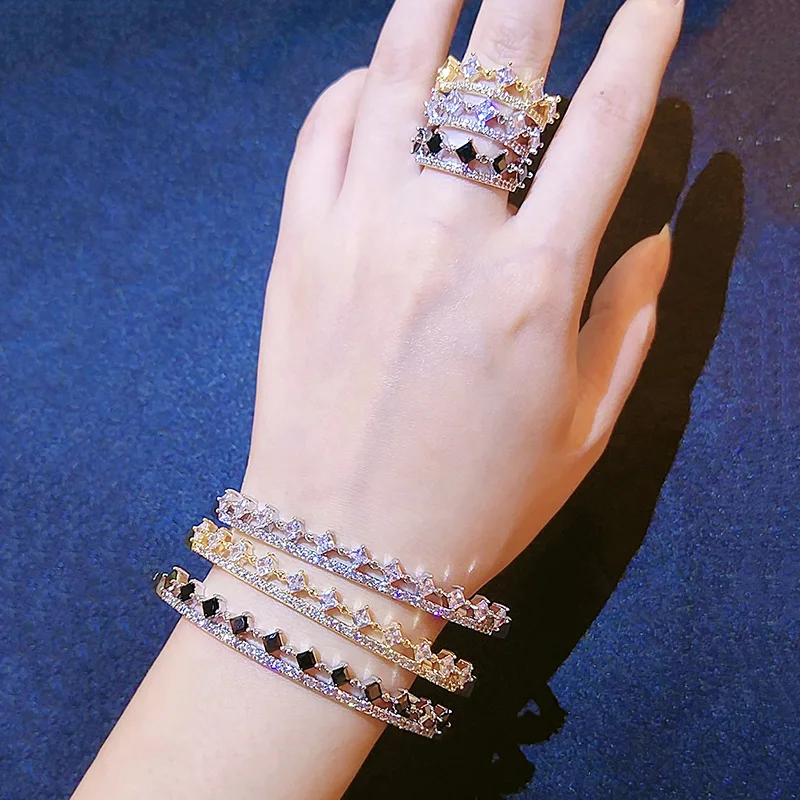 ZAKOL Корона AAA кубический цирконий классические свадебные ювелирные изделия