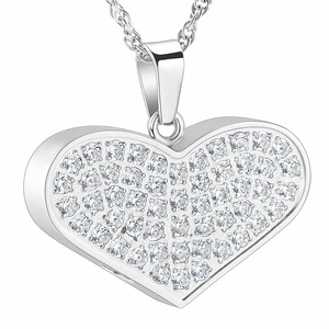 Urn Necklace for Ashes Crystal Pendant Stainless Steel Keepsake Memorial Cremation Jewelry for Women K11329