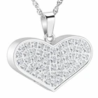 K11329 всегда в моем урна в виде сердца ожерелье для праха кристалл кулон из нержавеющей стали Keepsake Мемориал кремации ювелирные изделия для женщин