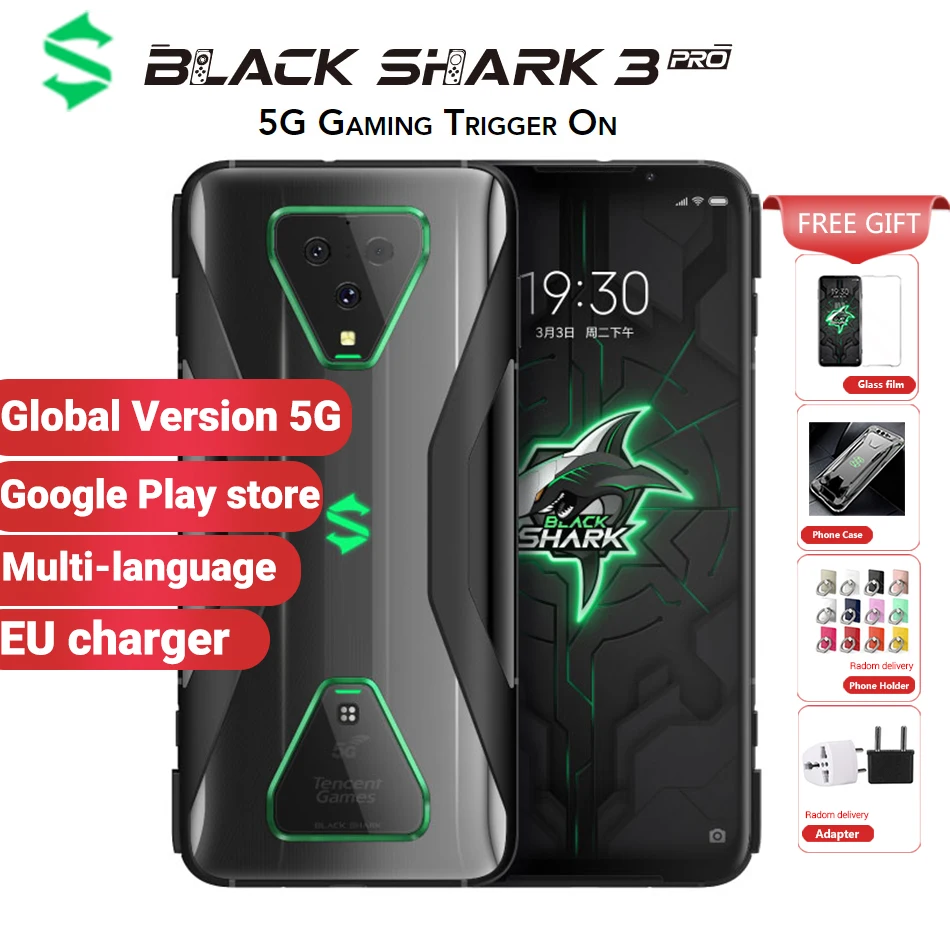 Глобальная версия Xiaomi Черная Акула 3 Pro 5G игровой смартфон 256 ГБ 12 Гб Snapdragon 865 5000