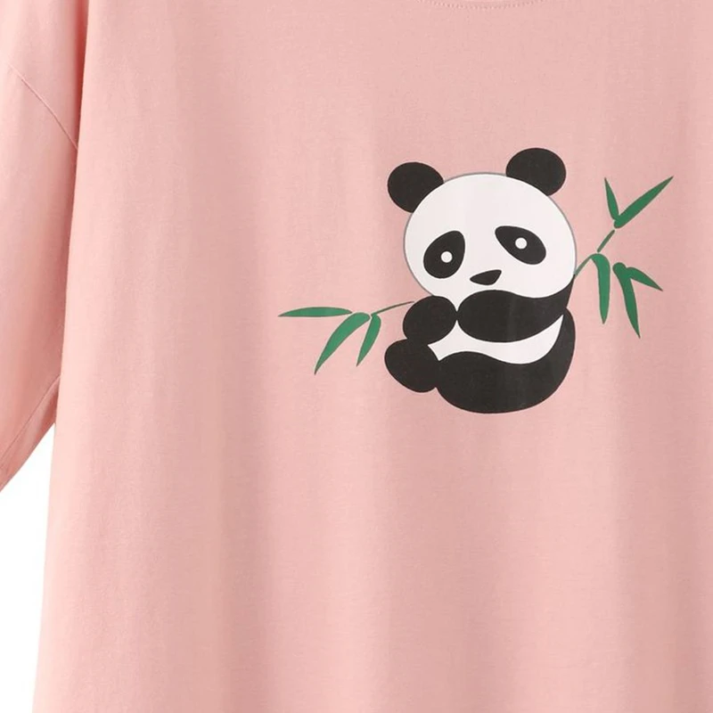 

Women's T-shirt Graphic Cartoon Panda Short Sleeve Cute Shirts Ladies Harajuku O Neck Short Sleeve Printed Tee Top Female Summer