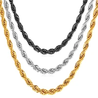collare twisted link chain necklace 316l stainless steel goldblack color accessories wholesale men jewelry n214