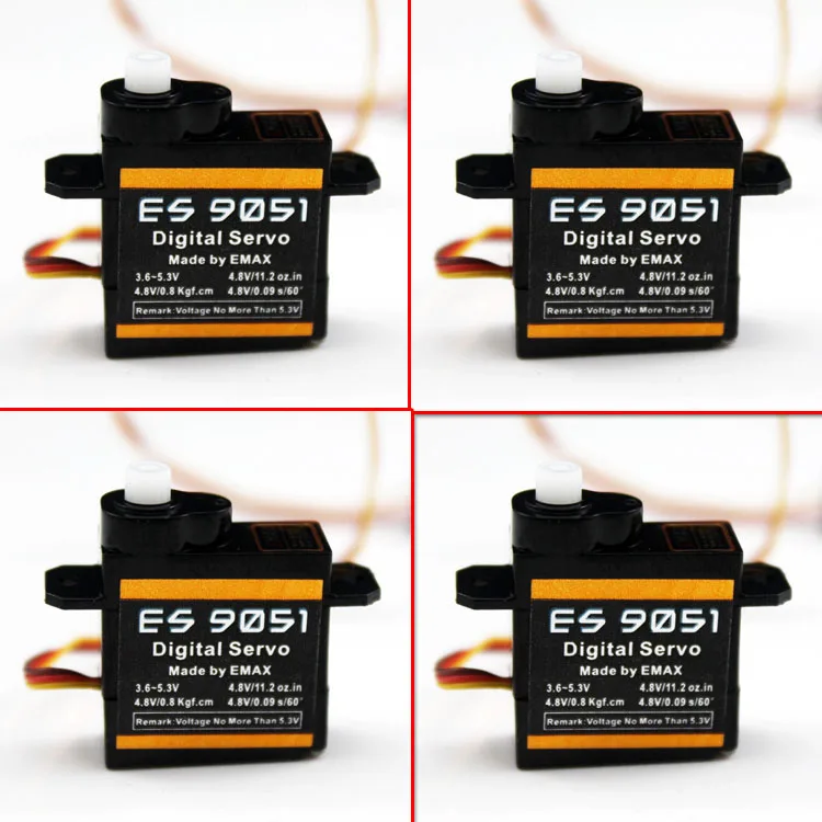 4 шт. EMAX ES9051 3g пластиковый цифровой микро сервопривод для радиоуправляемого