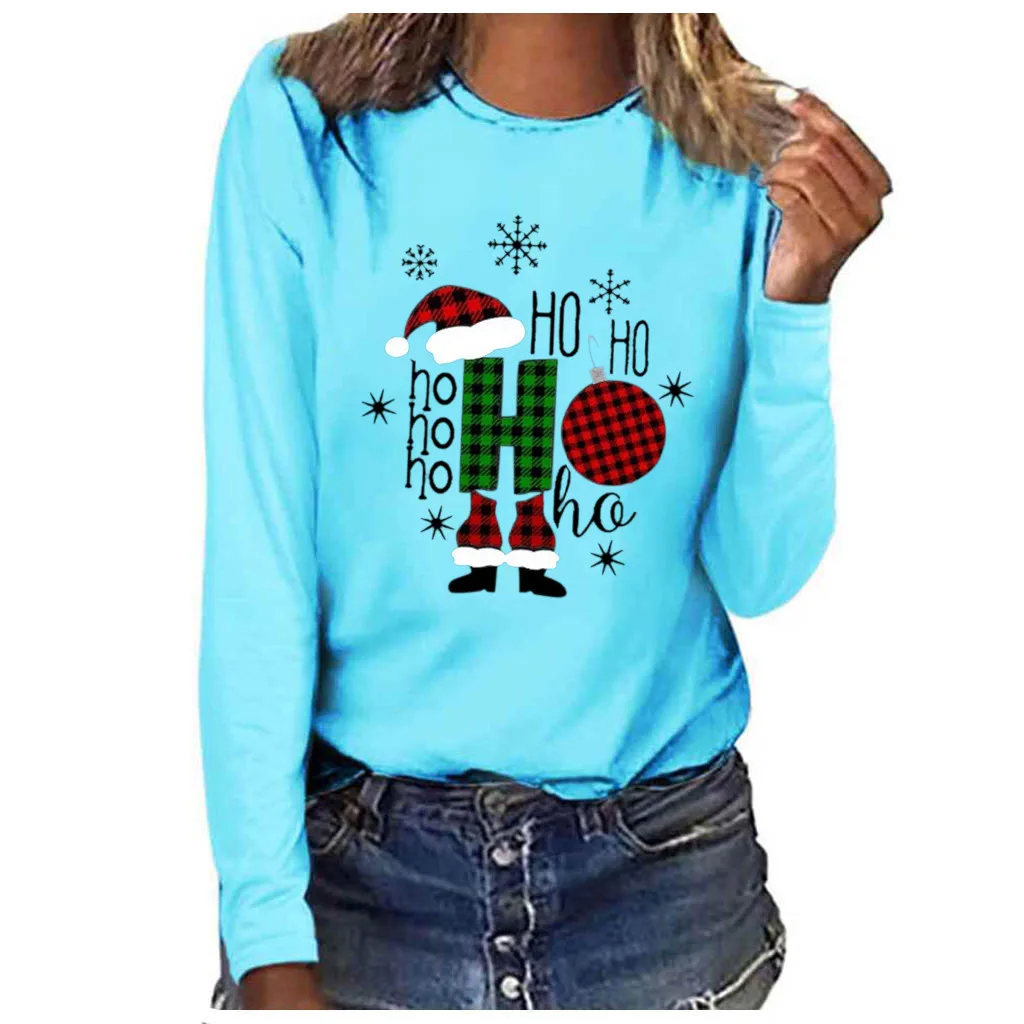 Футболки размера плюс для женщин и девочек с круглым вырезом длинными рукавами