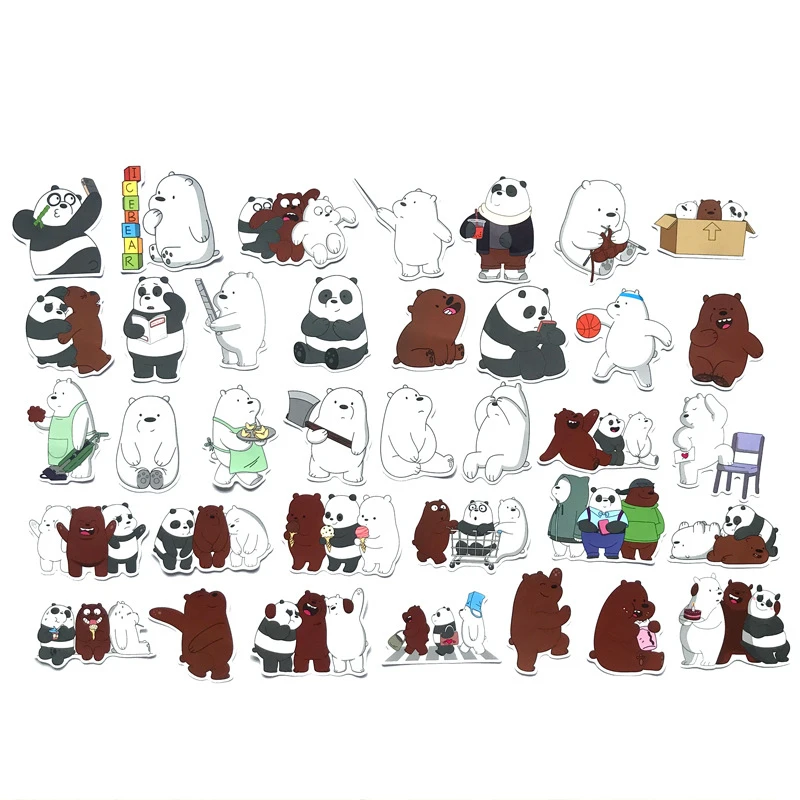 42 шт мультфильм аниме милые каваи мы голые наклейка с медведем ноутбук багажная
