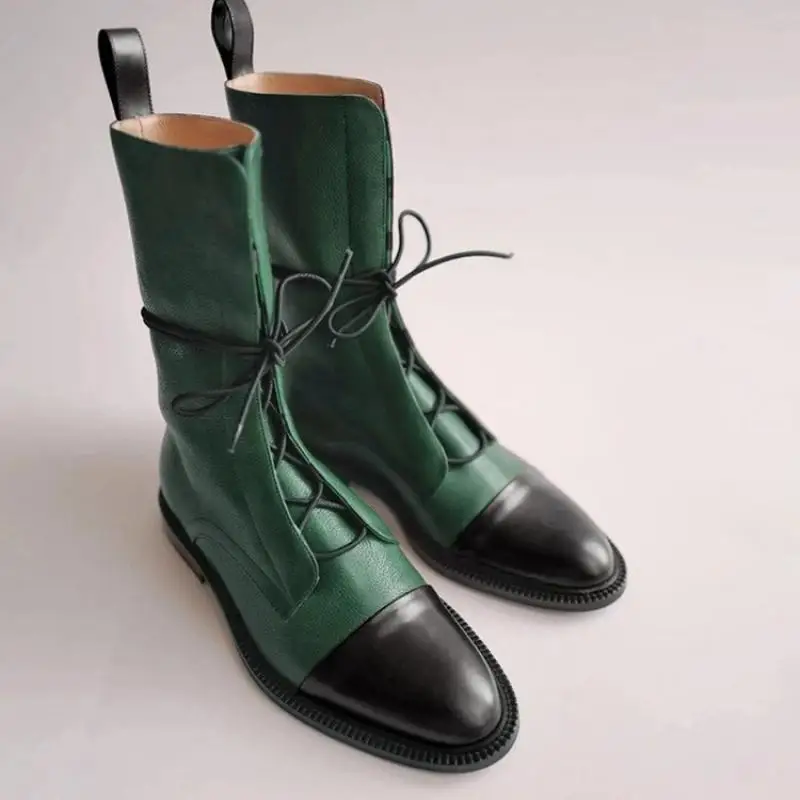 spesifikasi Sepatu Ujung Lancip Ukuran Besar 43 Sepatu Bot Pergelangan Kaki Datar Wanita Sepatu Martin Warna Solid Wanita Pop Bagus Musim Gugur Untuk Sepatu Kasual Wanita