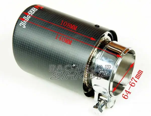 

AK Style Carbon Fiber Quad Exhaust Muffler Tips Pip 1pc 100mm B350W