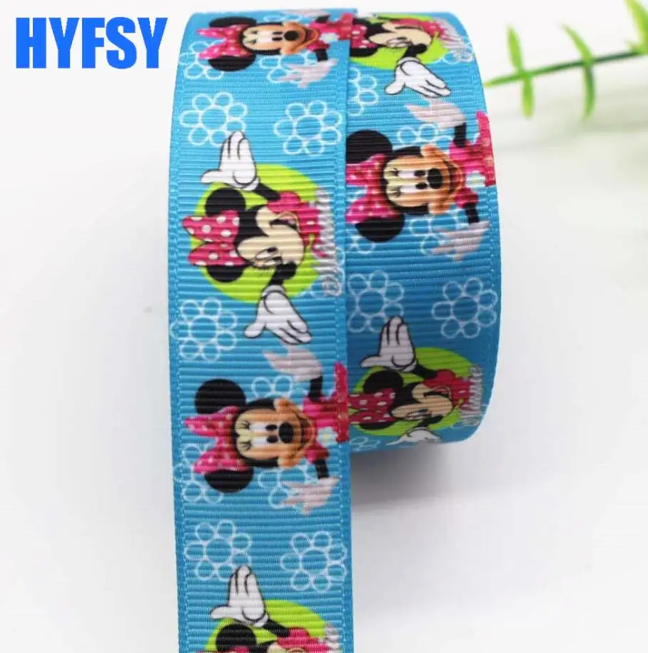 22mm 10043 22 25 мм 10 ярдов мультфильм ленты DIY волос лук материал подарок посылка корсажные ленты мышь - Цвет: 22mm