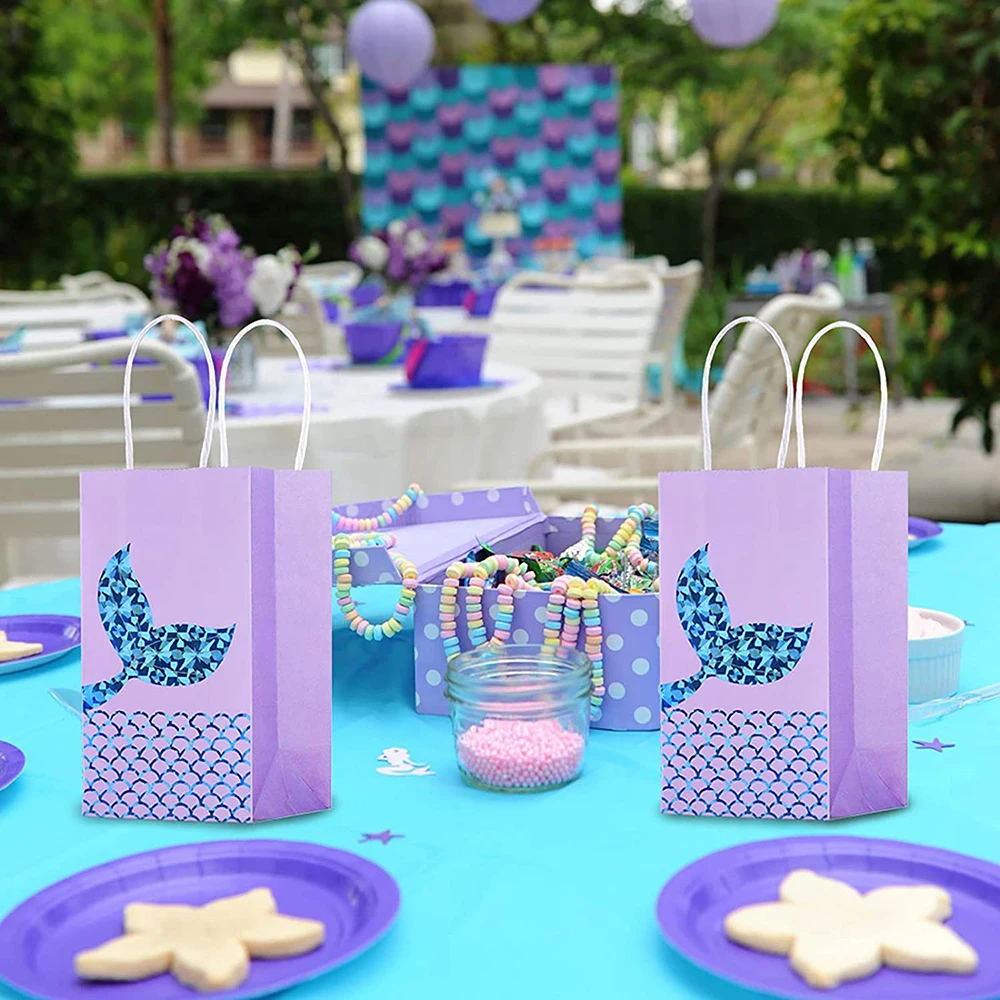 6 шт. бумажные подарочные пакеты в виде хвоста Русалочки | Дом и сад