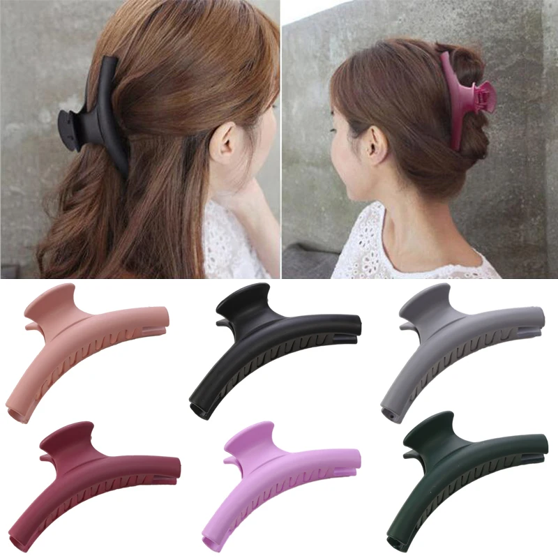 

Матовый большой коготь волос в винтажном стиле Акриловые зажимы для волос для женщин однотонные Цвет Краб зажим для волос для девочек, прос...