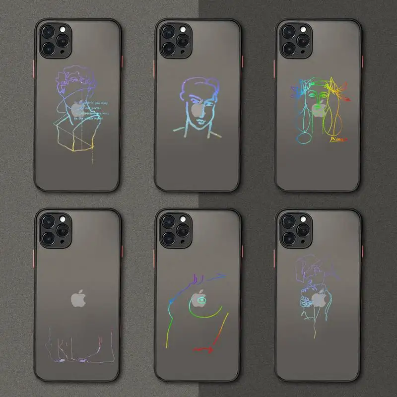 

Sexy character lines Color simple Phone Case matte transparent For iphone 7 8 11 12 13 plus mini x xs xr pro max cover