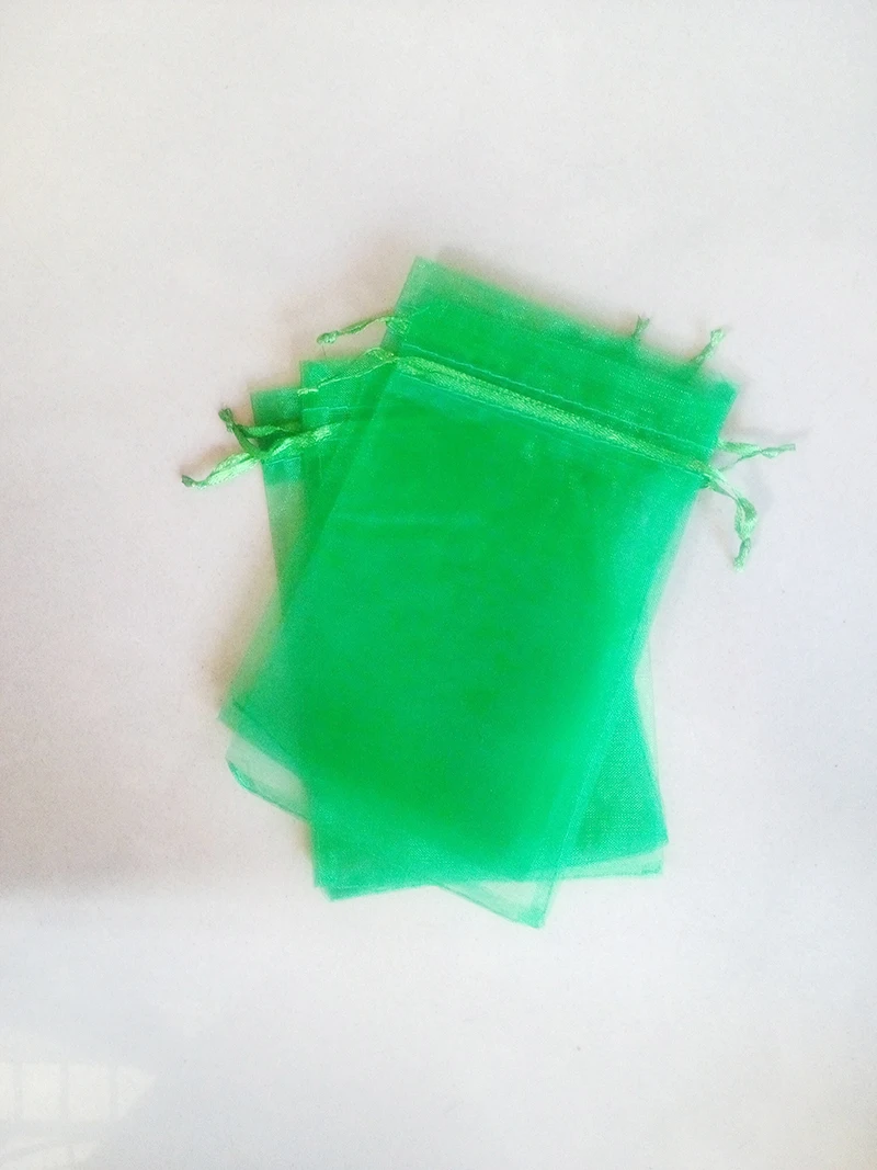 

300pcs Grass green organza gift bags 9x12cm party bags for women event Drawstring bag Jewelry Display Bag Pouch diy accessories