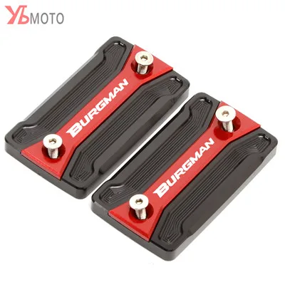 BURGMAN-Red 1 пара Крышка Резервуара жидкости подходит для suzuki burgman 650 AN650 2006- мотоциклов передний тормозной цилиндр сцепления масляный колпачок - Цвет: BURGMAN-Red