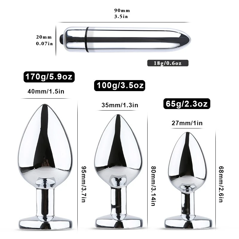 Ювелирные изделия Анальная пробка фаллоимитатор вибратор массажер простаты