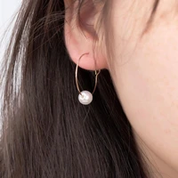 hot european and american fashion popular new earrings simple personality design jewelry geometric pearl earrings girl jewelry