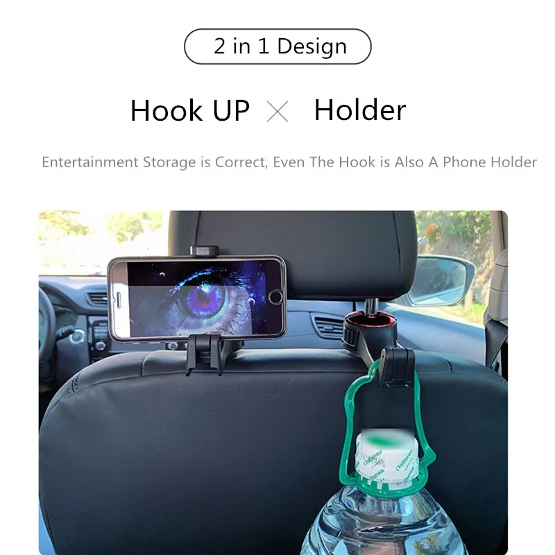 Multi-function Auto Car Headrest Hooks Mobile Stand & Magnetic Phone Holder Fastener Seat Back Hanger Clips For Bag Handbag | Мобильные