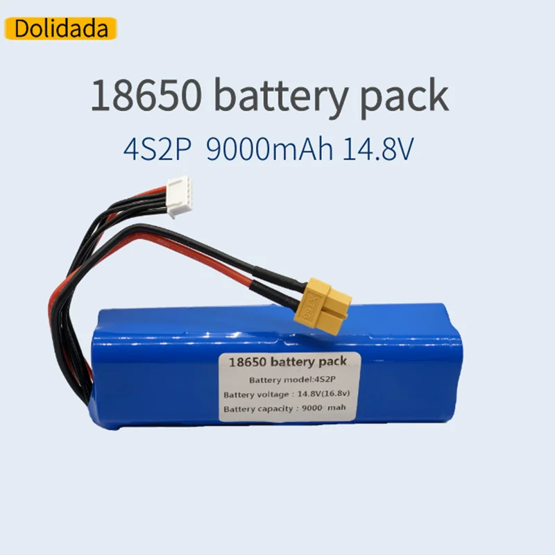 

16.8V Li-ion Battery 14.8V 9000mAh 4S2P High Capacity UAV Rechargeable for Various RC Airplane Drone Quadrotor XH2.54-5P XT60