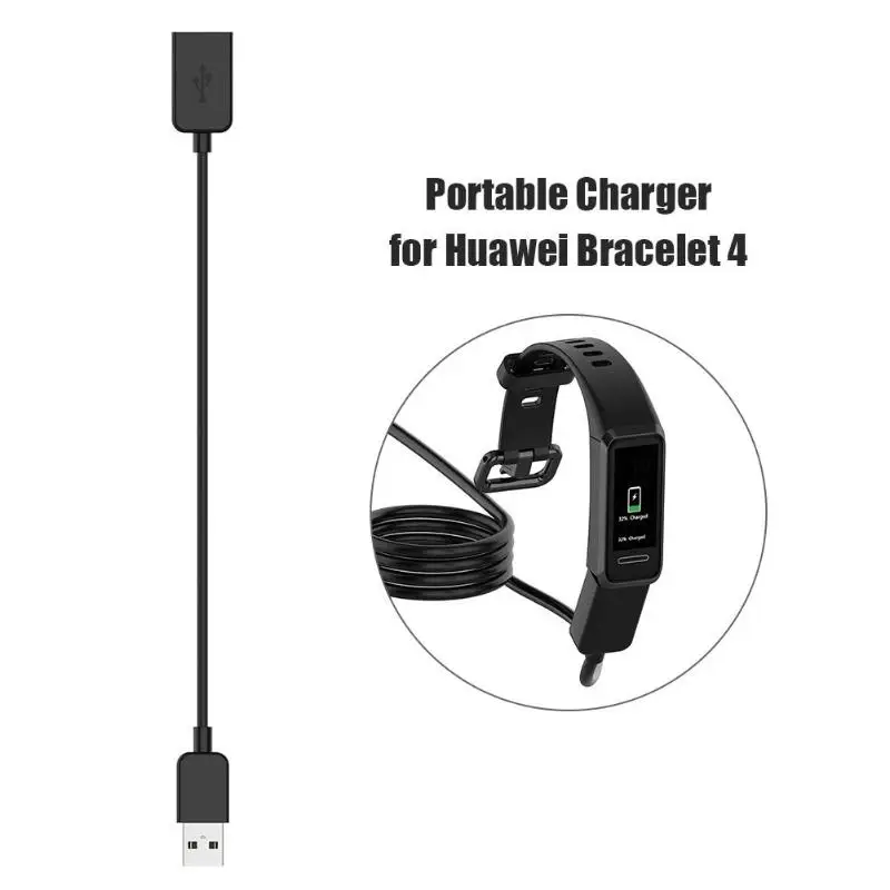 USB кабель для зарядки 1 м портативный черный удлинитель Huawei Band 4/Honor 5i/POLAR M200/NIKE