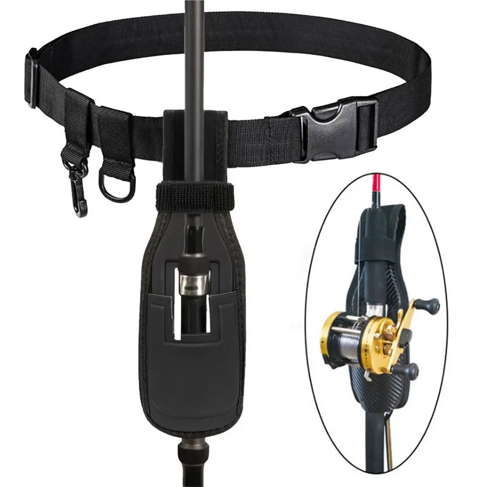 

Waist Rod Holder Belt Rod Holder Portable Pole Inserter Fishing Rod Nylon Leather Waist-span Pole Bag Fishing Pole Hanger Rack