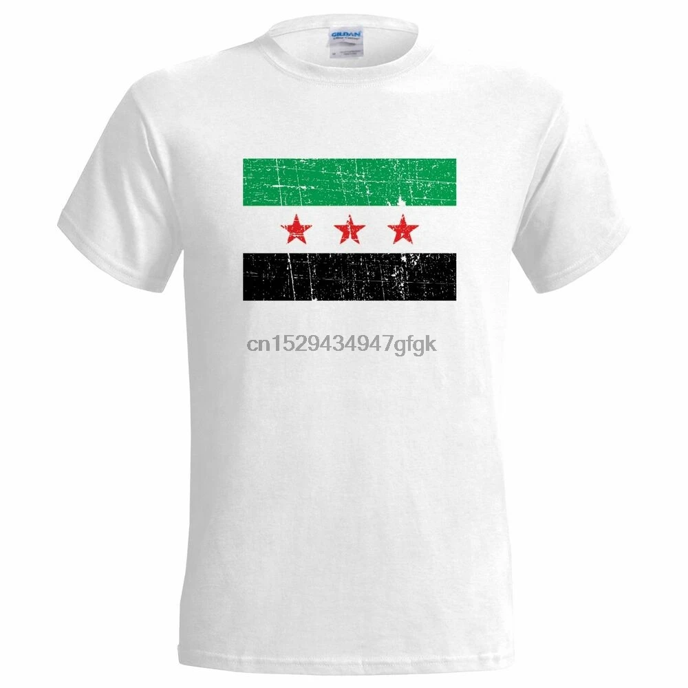 SYRIAN NATIONAL COALITION DISTRESSED LOOK FLAG MENS T SHIRT SYRIA | Мужская одежда
