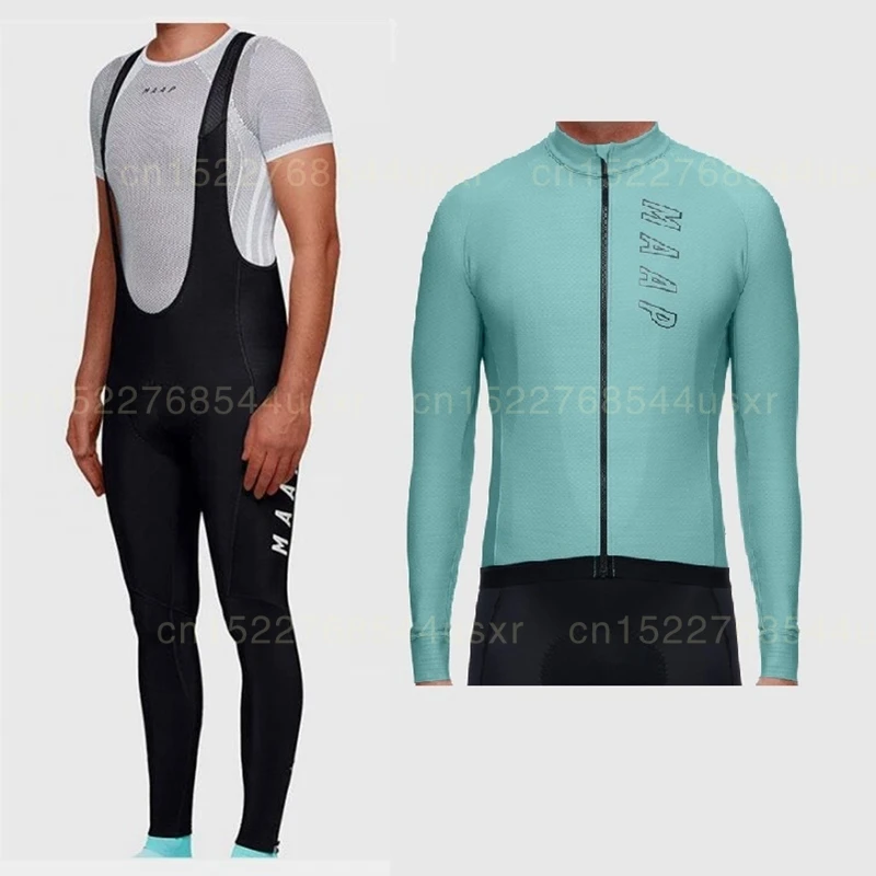 Фото цвет MAAP Велоспорт Джерси наборы мужская команда с длинным рукавом велосипед