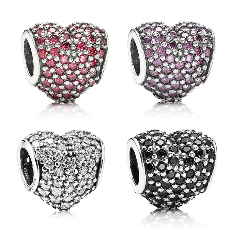 

LoveRight Heart Charms Pandora-Style Real 925 Sterling Silver Beads For Original Pulsera Pandora Bracelet Jewelry Making DIY