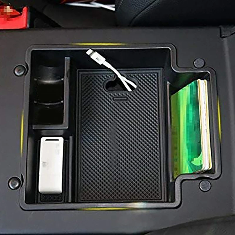 

Auto Accessories Waterproof Central Console Armrest Storage Box Glove Secondary Tray Compatible for Macan 2014 2015 2016