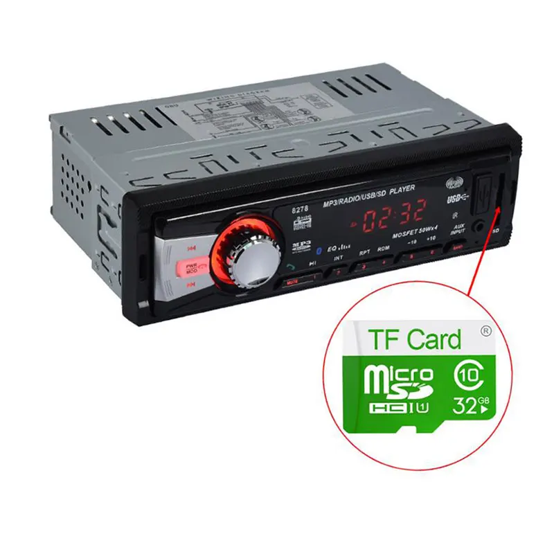 Автомагнитола 12 В стерео MP3-плеер со встроенным Bluetooth с громкой связью USB/SD /MMC