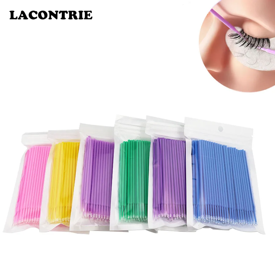 100 шт. кисть для очистки макияжа прививания ресниц микро щеточки одноразовые без