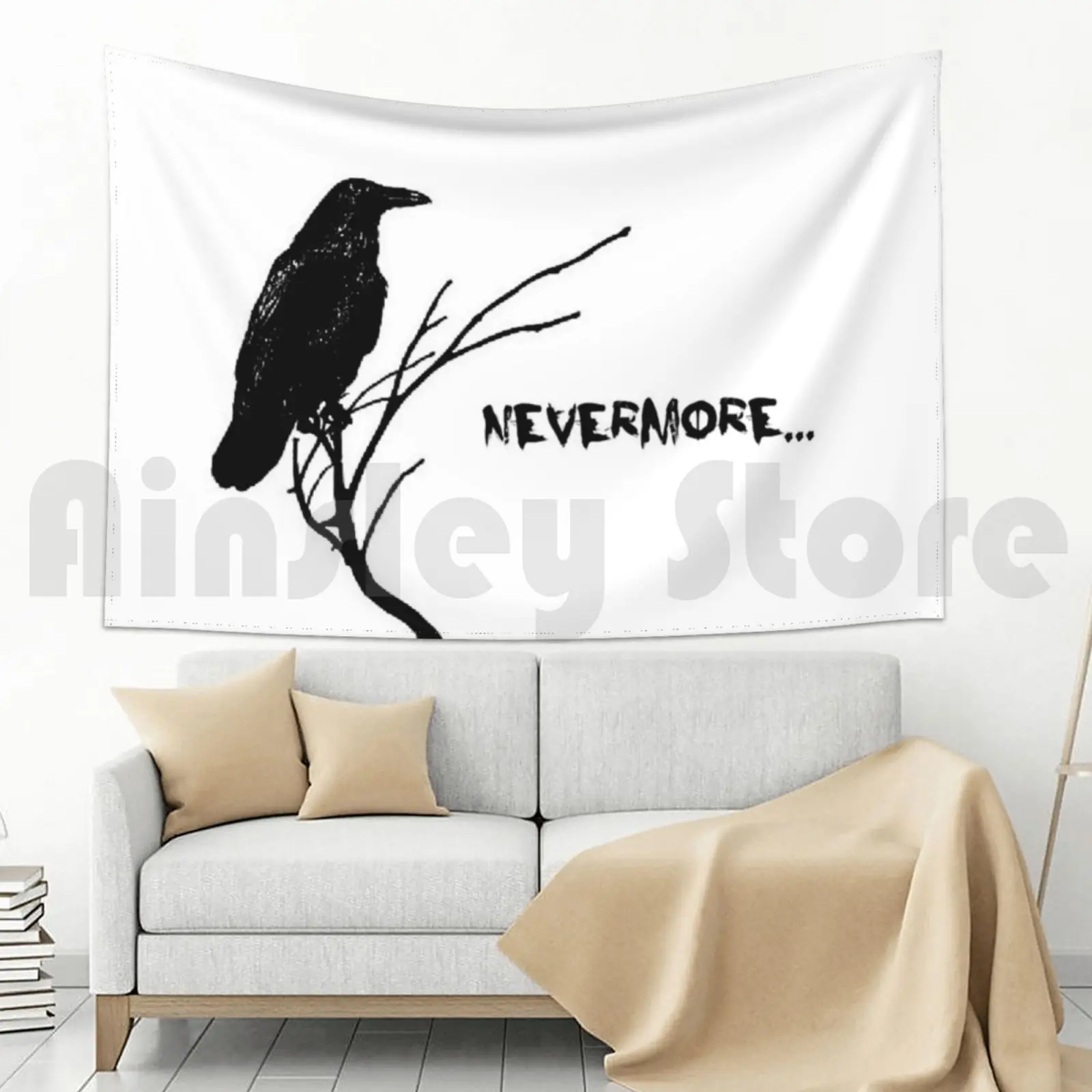 Гобелен Nevermore шляпа Poe Эдгар Аллан поэзия Ворон поэма темные Фотообои |