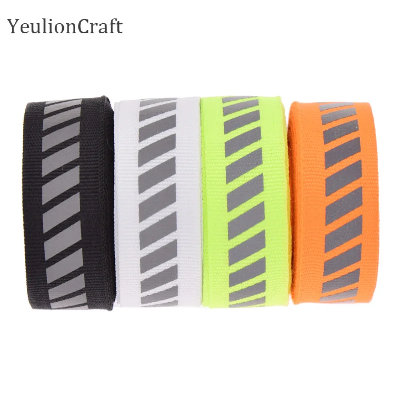 Светоотражающая лента 2 2x500 см для отделки одежды оранжевая черная тканевая