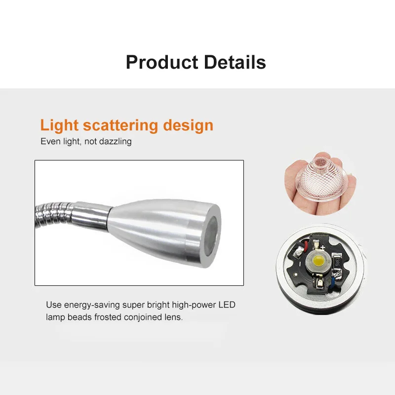 

5V USB Power LED Desk Lamp Flexible Study Reading Book Lights Eye Protect Table Lamp With Clip For Home Bedroom Study Lighting