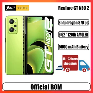 Global ROM Realme GT Neo 2 5G Mobile Phone Snapdragon 870 64MP 5000mAh
65W Fast Charge 6.62" AMOLED 120Hz DC Dimming NFC