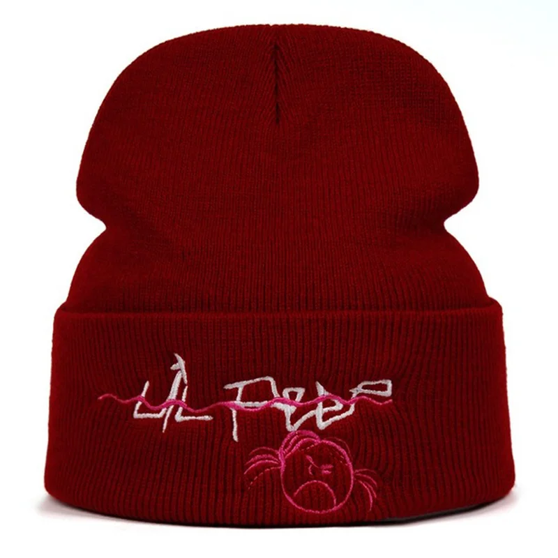 Lil Peep Beanie вышивка для мужчин и женщин вязанные шапки шапочки Skullies теплая зимняя