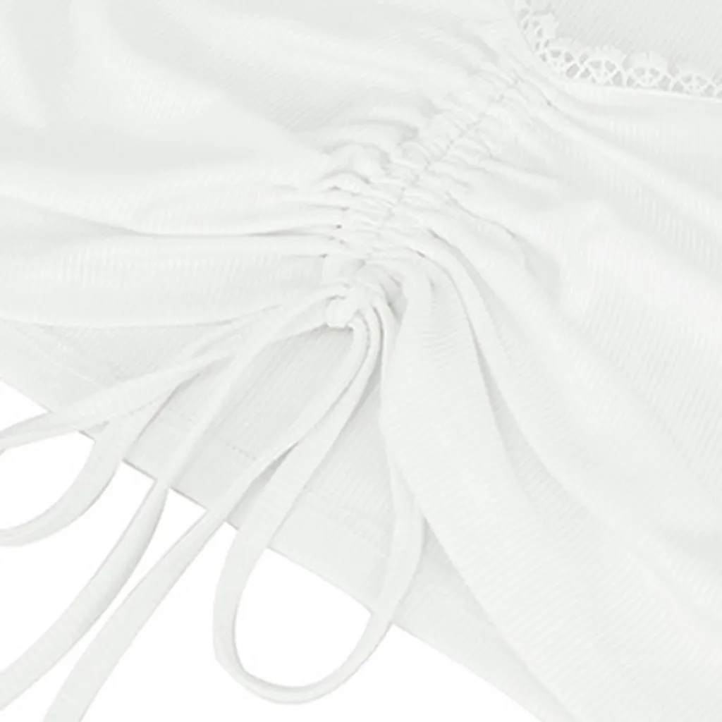 

Women Sexy High Waist Skirt White Sunflower Printed Lace Up Ruffle Mini Skirt Warp Korean Skirts Womens Clothes Streetwear