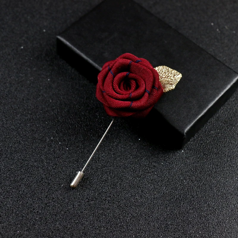 Высококачественная трендовая брошь из ткани с красными розовыми цветами для