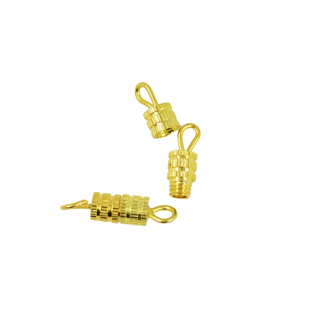 

50Pcs Gold Plated Column Barrel Swivel Screw Clasps 15x4mm Jewelry Findings