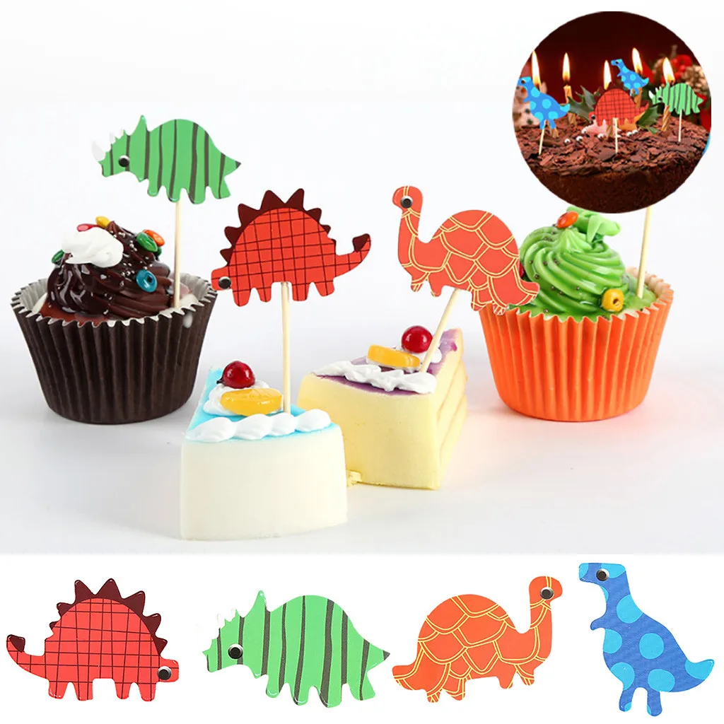 Новый 20 шт кондитерский праздничный стол украшение динозавр вставка для торта