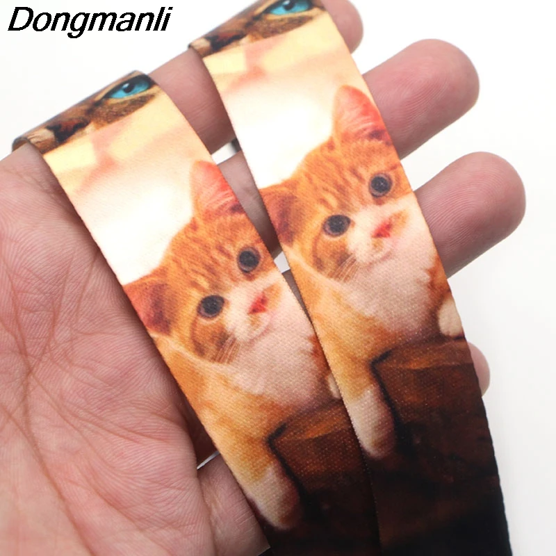 

PC107 Wholesale 20pcs/ lot Cute cat lanyards id badge holder ID Card Pass Gym Mobile Phone USB Badge Holder