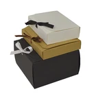 10 шт., большая бумажная Подарочная коробка с лентой, ручная работа, большая упаковка с логотипом, оптовая продажа, Прямая поставка