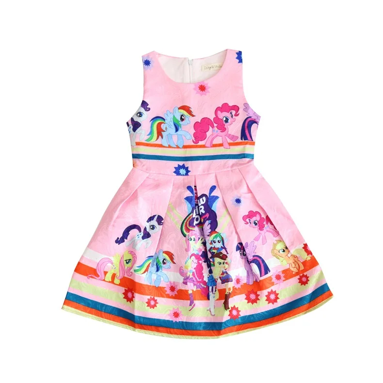 Новое летнее платье для маленьких девочек Детские платья с пони карнавальный
