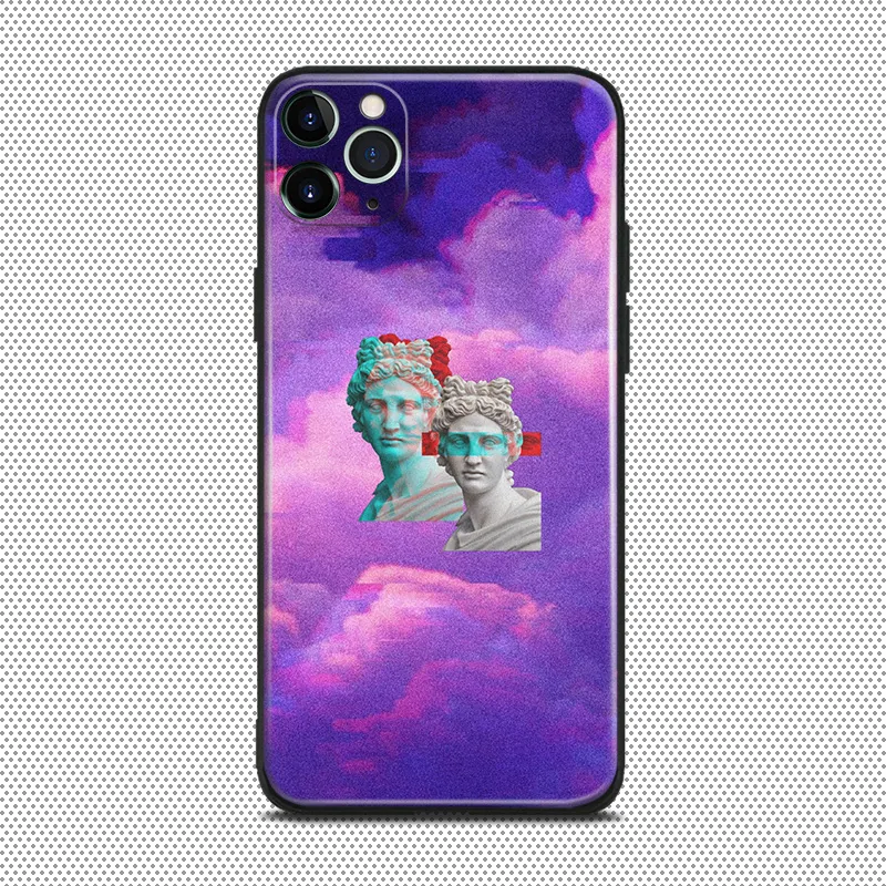 Фиолетовый и розовый Эстетическая скульптура для iPhone se 6 6s 7 8 plus x xr xs 11 pro max Мягкий