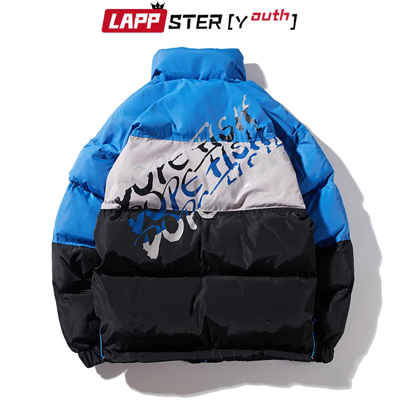 LAPPSTER-Молодежная мужская зимняя куртка с цветным блоком Мужская плотная уличная куртка с пузырями в стиле хип-хоп, корейская модная ветровка, парка
