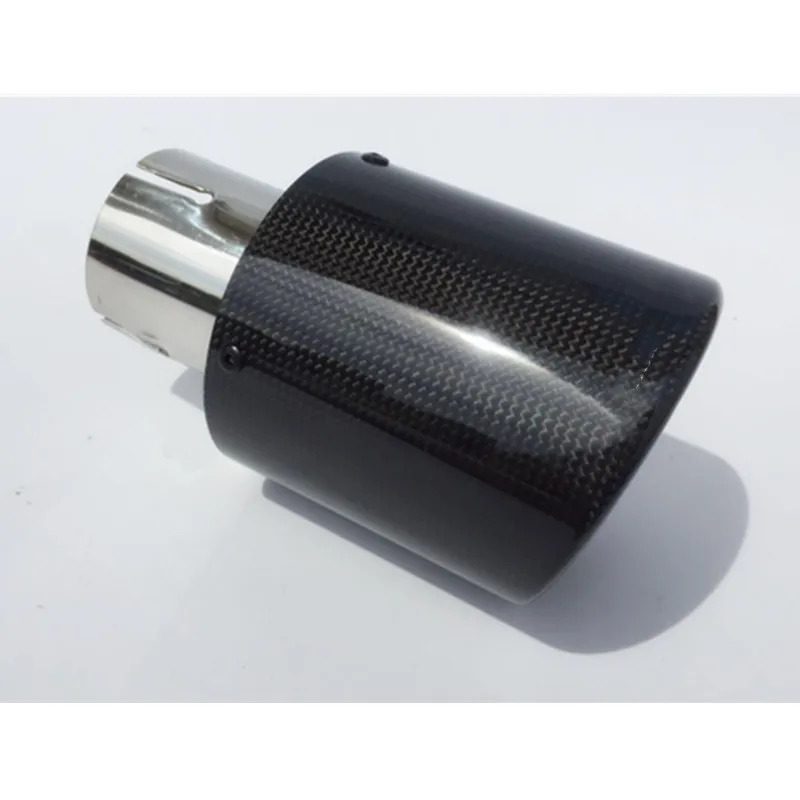 2 5 &quot63 мм 101 Универсальный для Akrapovic углеродного волокна авто задний глушитель